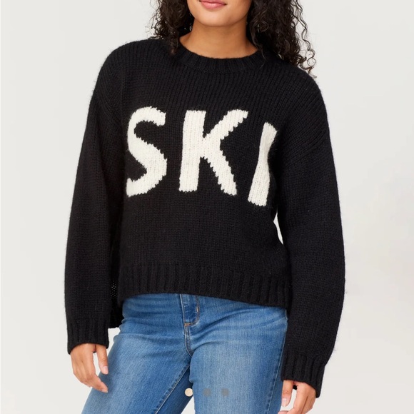 KRIMSON KLOVER “Ski” Apres Knit Sweater Black/WhiteAlpaca Blend Medium NEW